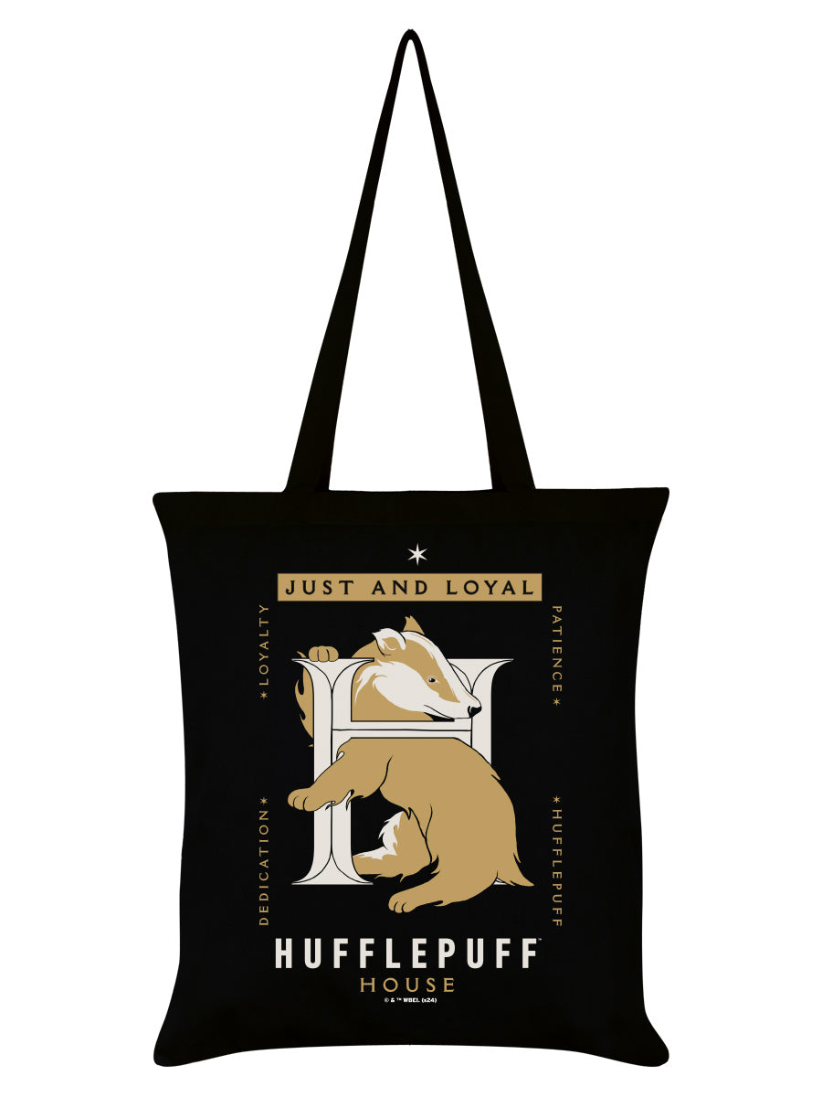 Harry Potter Hufflepuff House Black Tote Bag