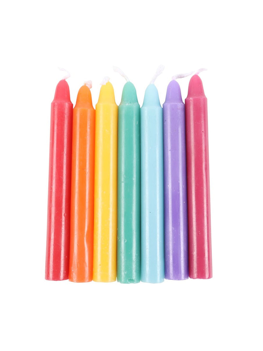 Pack of 14 Unscented Chakra Energy Candles