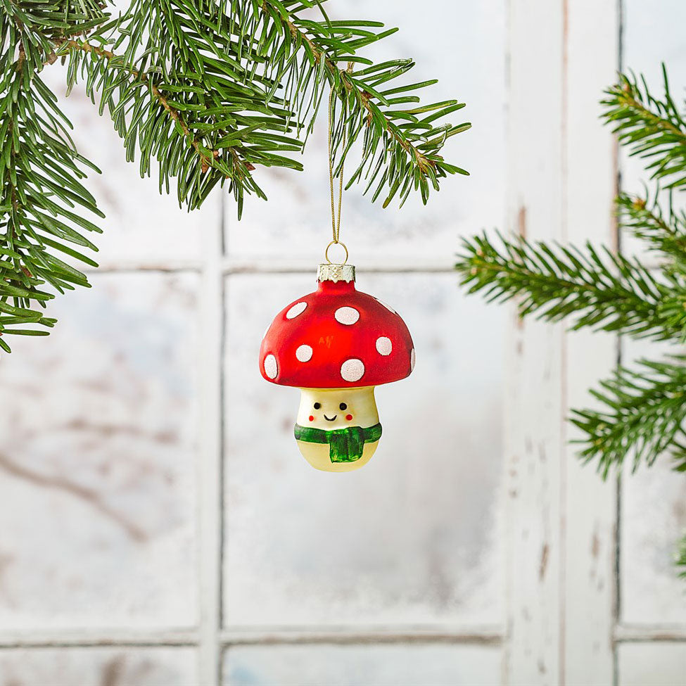 Happy Mushroom Shaped Christmas Bauble