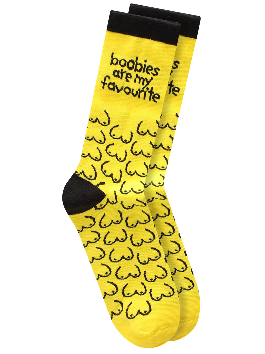 Twisted Soles Boobies Are My Favourite Adult Socks (1 Pair) Size UK 8-12