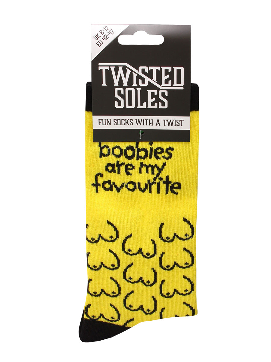 Twisted Soles Boobies Are My Favourite Novelty Adult Socks - 1 Pair