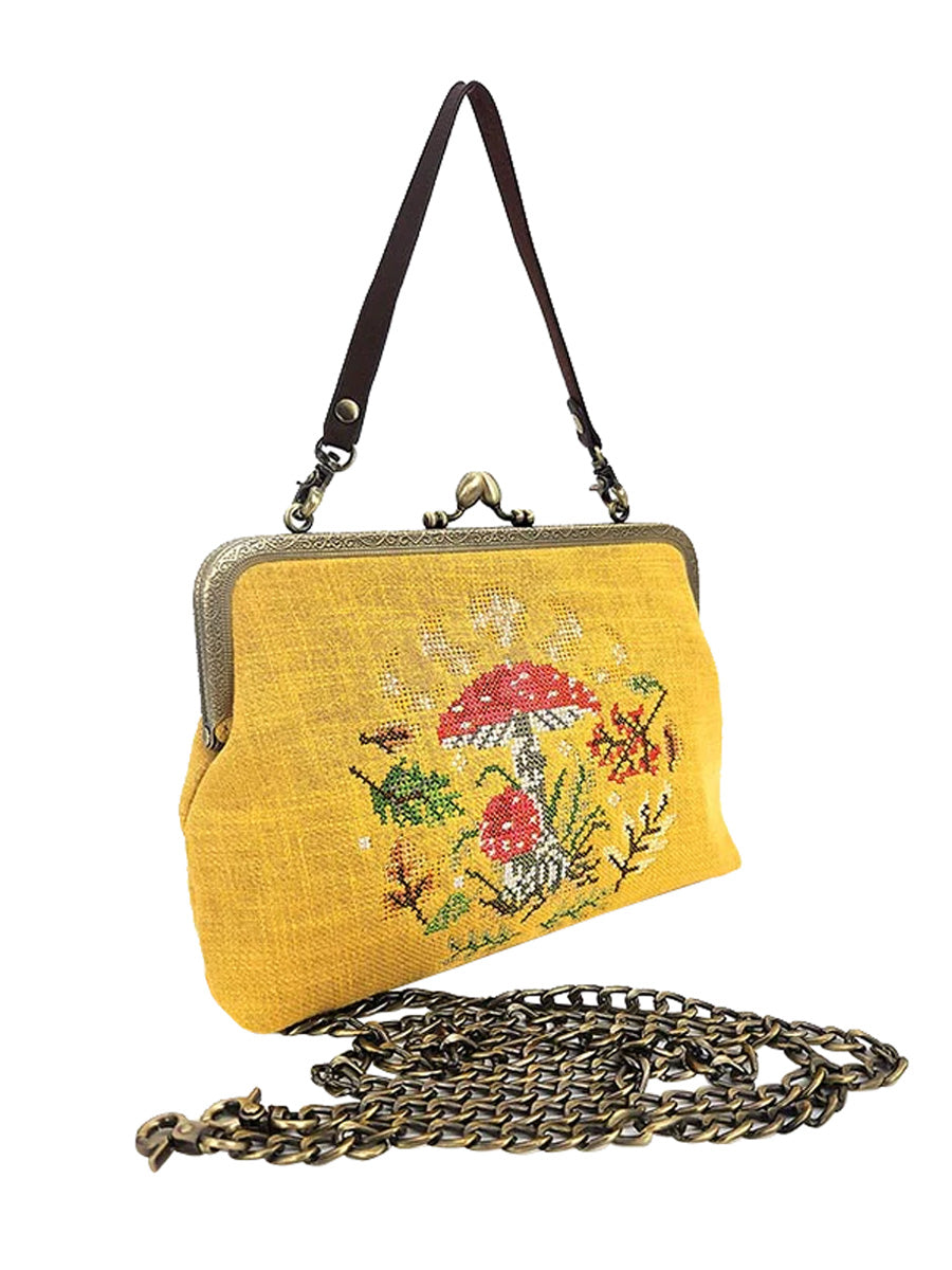 Moon Phases Mushroom Kisslock Bag