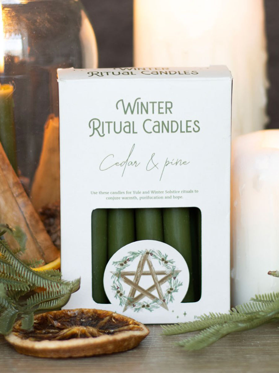 Cedar & Pine Winter Ritual Spell Candles - Pack of 12
