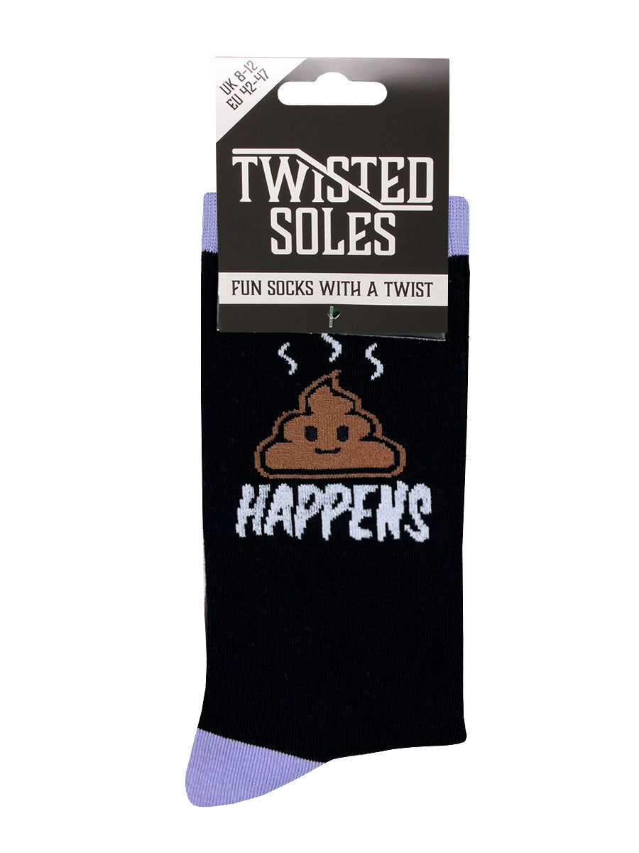 Twisted Soles Shit Happens Novelty Adult Socks (1 Pair) Size UK 8-12