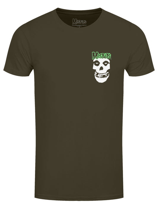 Misfits Mini Skull & Logo Men's Green T-Shirt