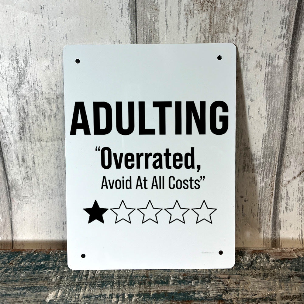 Adulting Mini Tin Sign