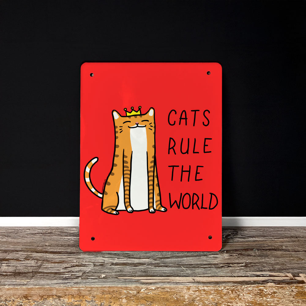 Cats Rule The World Mini Tin Sign