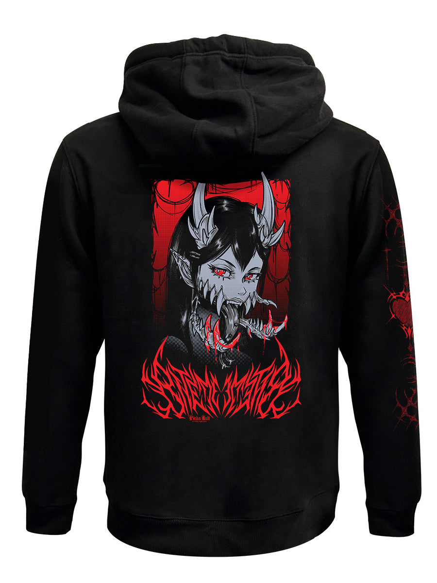 Pinku Kult Bite Black Zipped Premium Hoodie