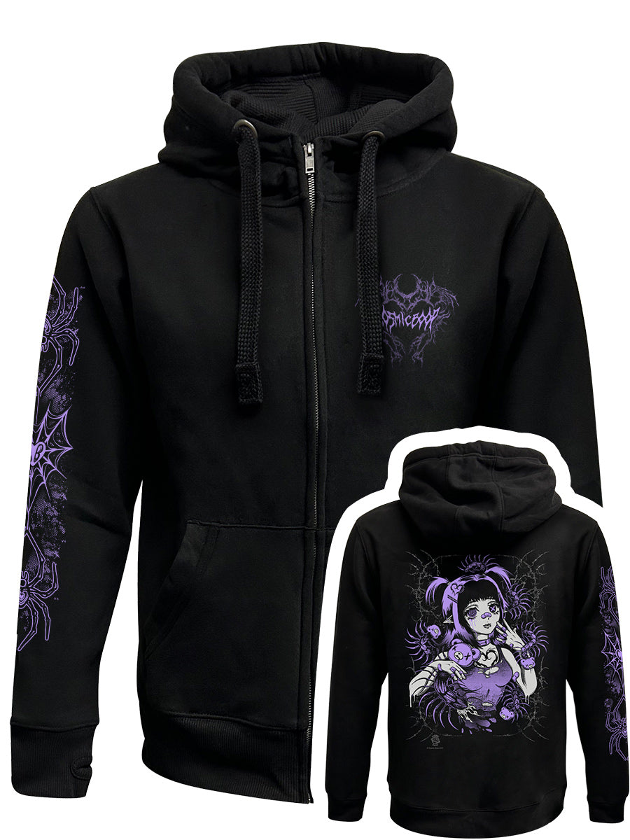 Cosmic Boop Changes Black Zipped Premium Hoodie