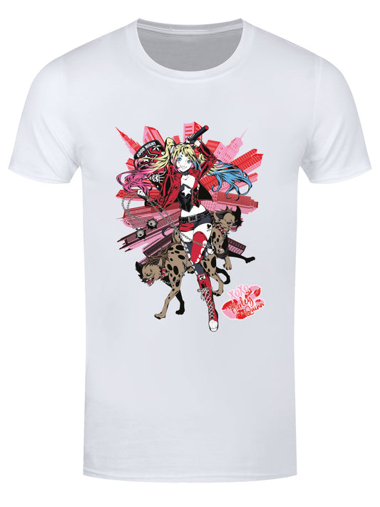 Batman Harley Quinn Cityscape Men's White T-Shirt