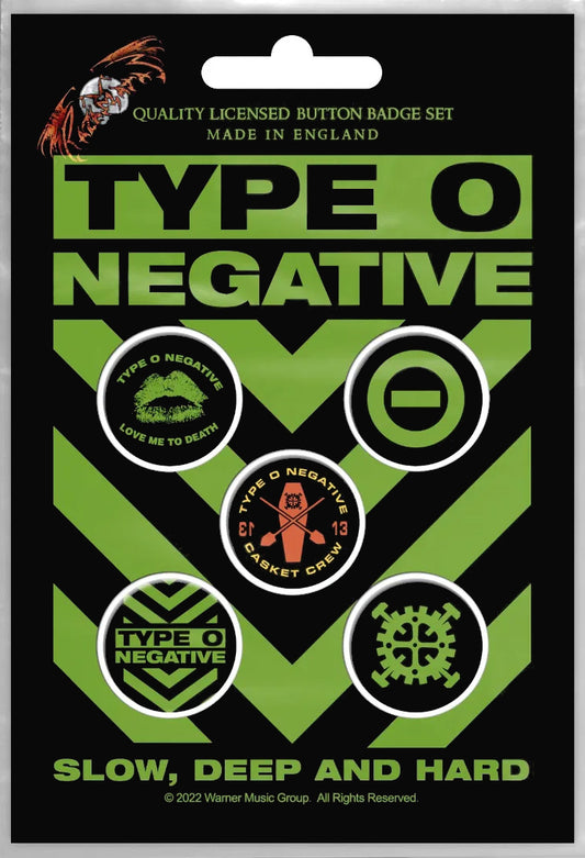 Type O Negative Slow, Deep & Hard Badge Pack