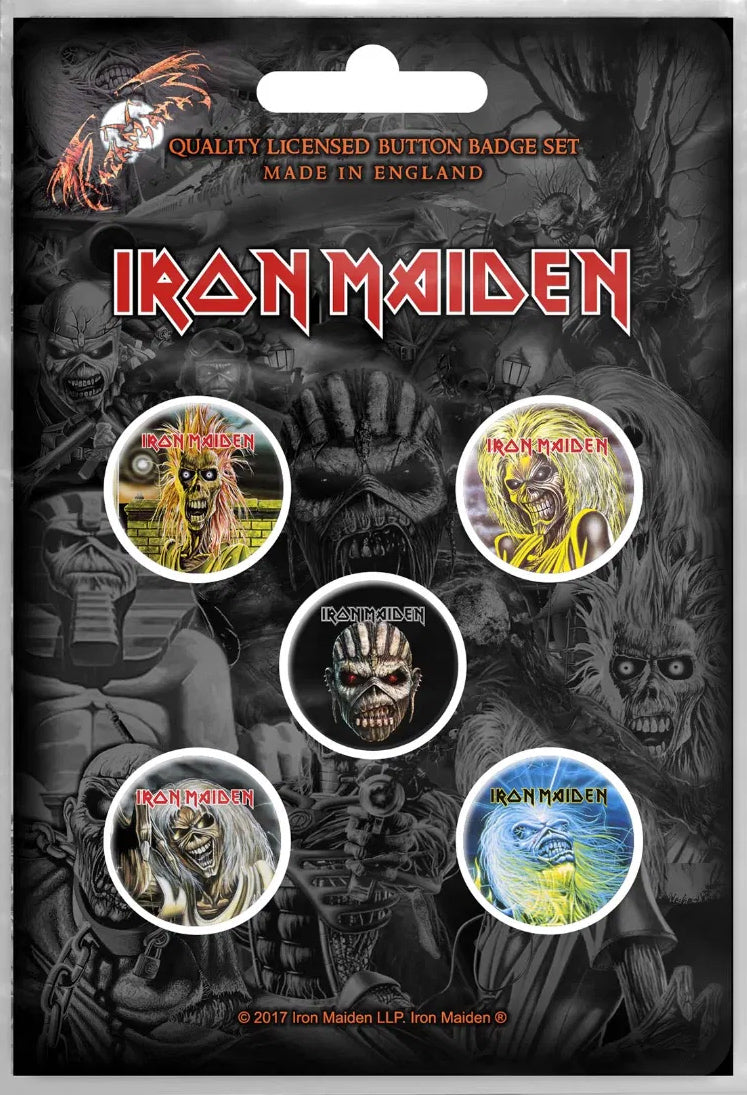 Iron Maiden The Faces Of Eddie Badge Pack