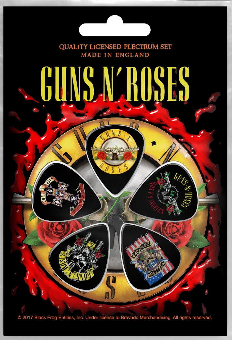 Guns N Roses Bullet Logo Plectrum 5 Pack