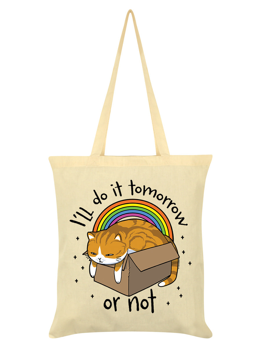 I'll Do It Tomorrow Cat Cream Tote Bag