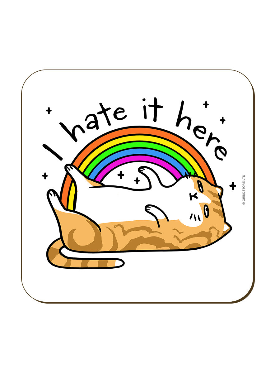 I Hate It Here Cat Coaster