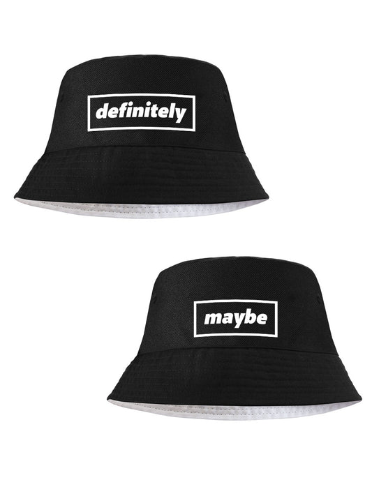 Definitely and Maybe Black Bucket Hats - Set of 2
