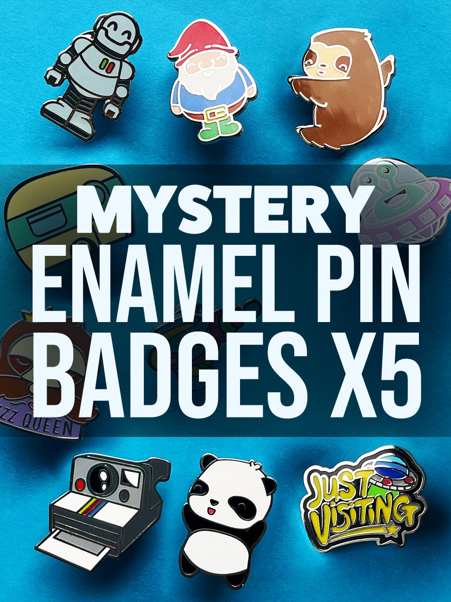 Mystery Enamel Pin Badges x 5