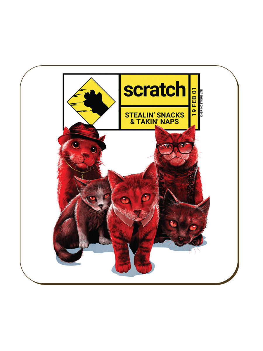 Horror Cats Scratch Coaster