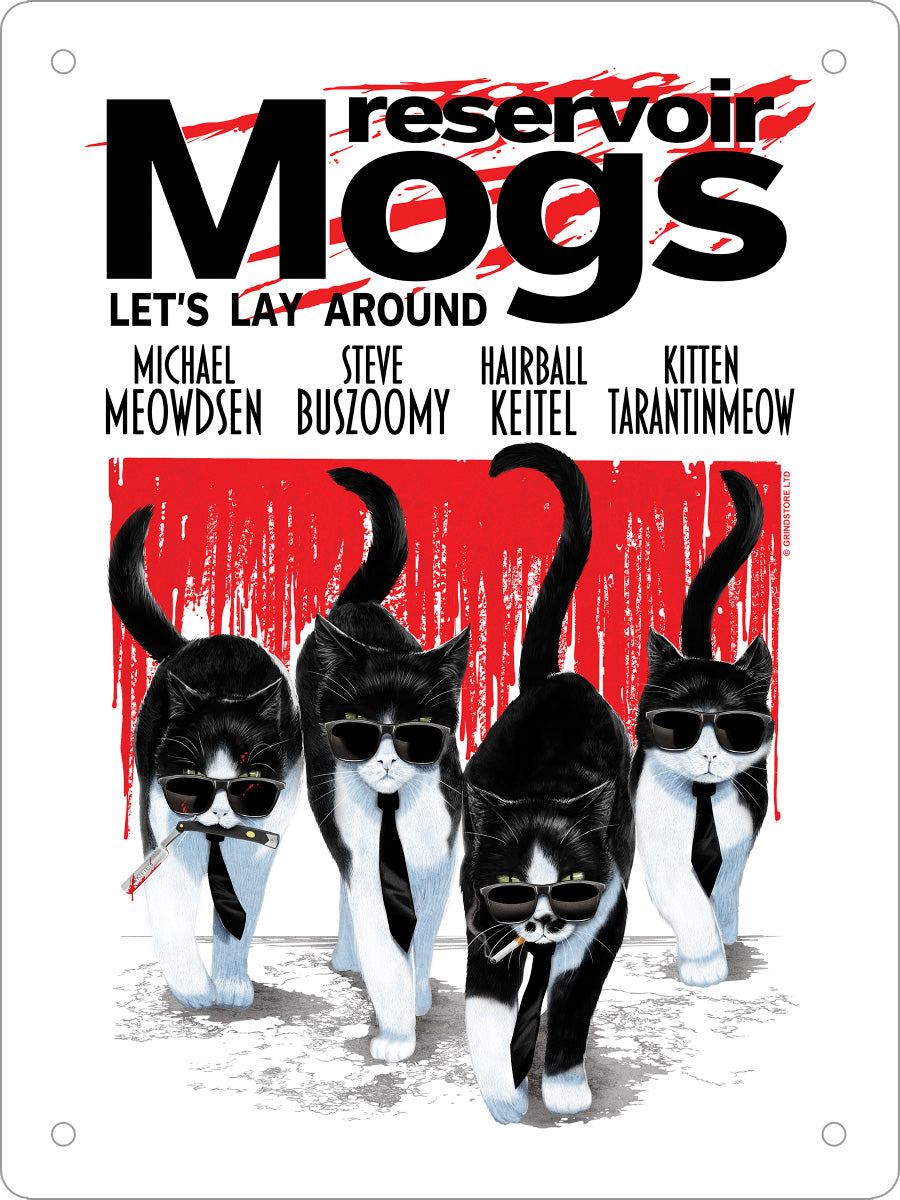 Horror Cats Reservoir Mogs Mini Tin Sign