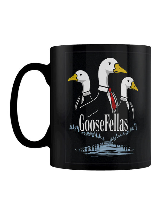 Silly Goosefellas Black Mug
