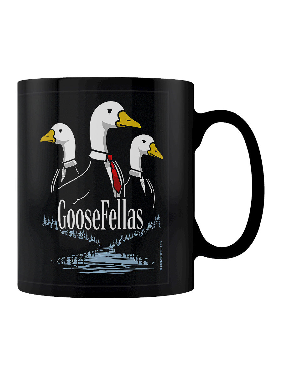 Silly Goosefellas Black Mug