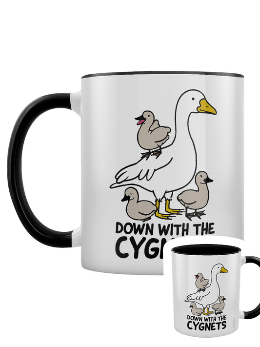 Silly Goose Down With The Cygnets Black Inner 2-Tone Mug