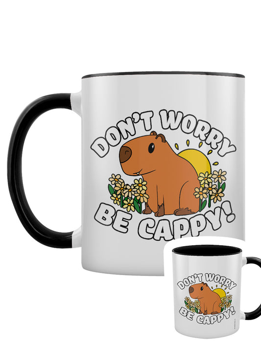 Don't Worry Be Cappy! Black Inner 2-Tone Mug