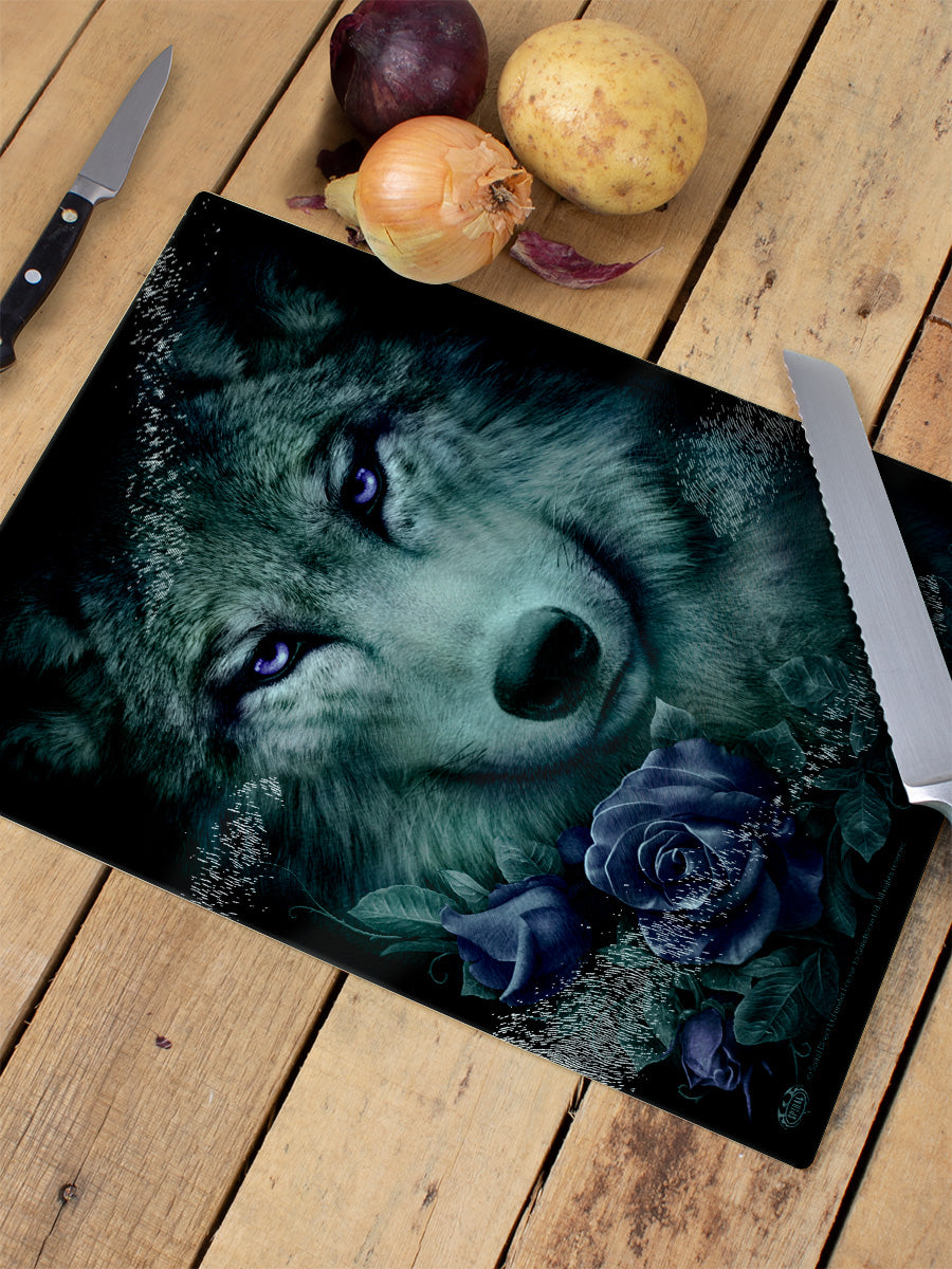 Spiral Wolf Roses Rectangular Chopping Board