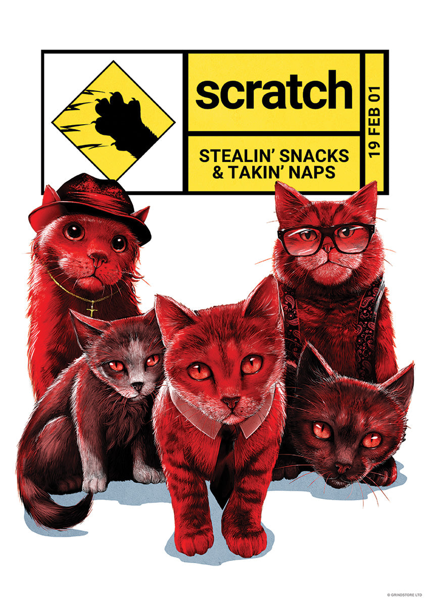 Horror Cats Scratch Mini Poster