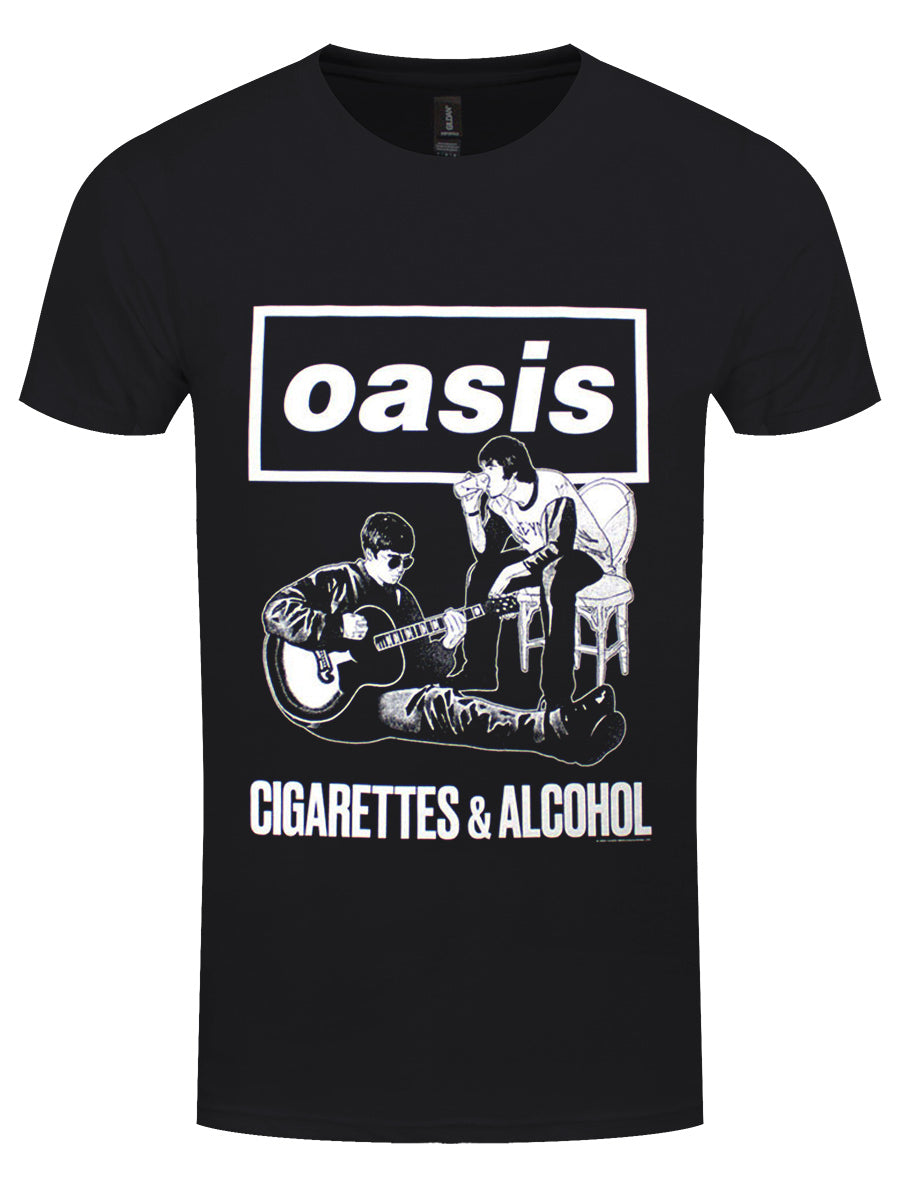 Oasis Cigarettes & Alcohol Illustration Men's Black T-Shirt
