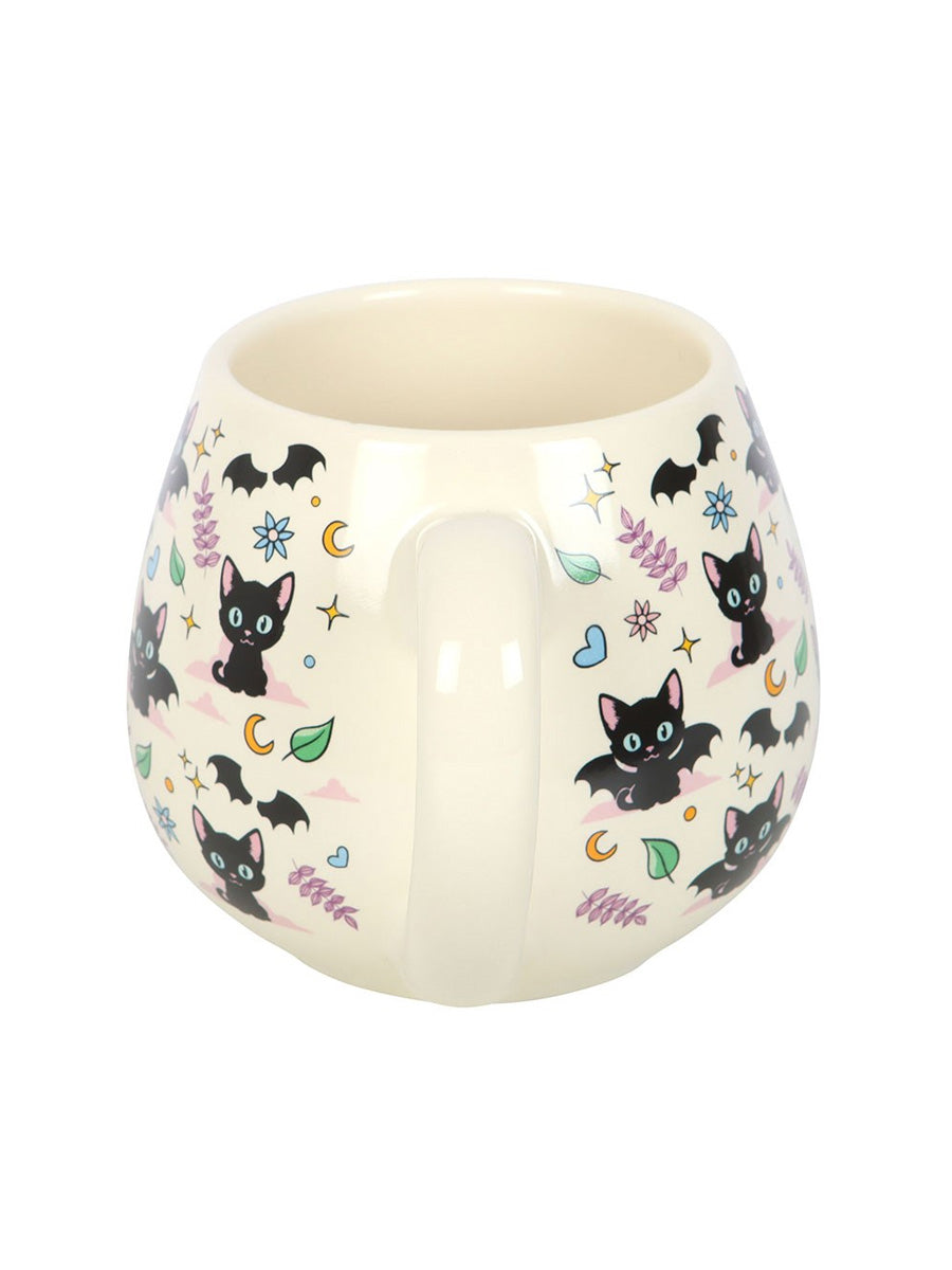 Cute and Creepy Cat Print Rounded Mug