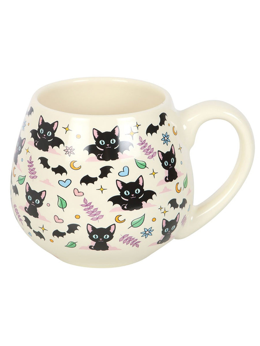 Cute and Creepy Cat Print Rounded Mug