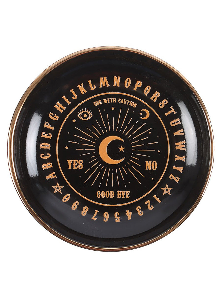 Round Black Talking Board Trinket Dish
