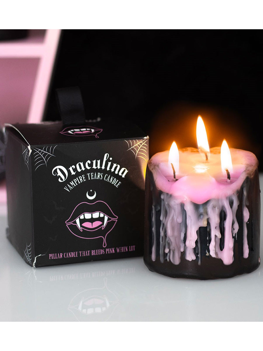 Small Pink Vampire Tears Pillar Candle