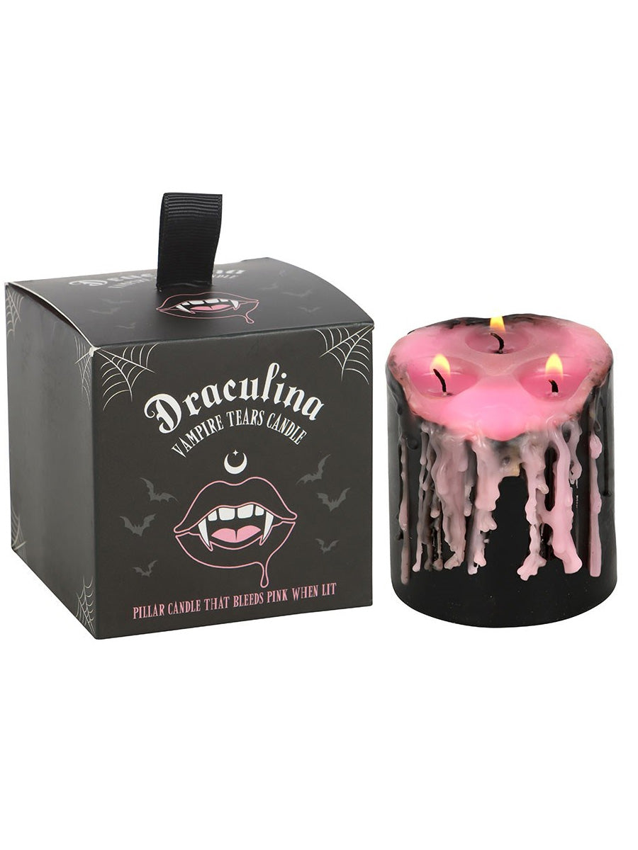 Small Pink Vampire Tears Pillar Candle