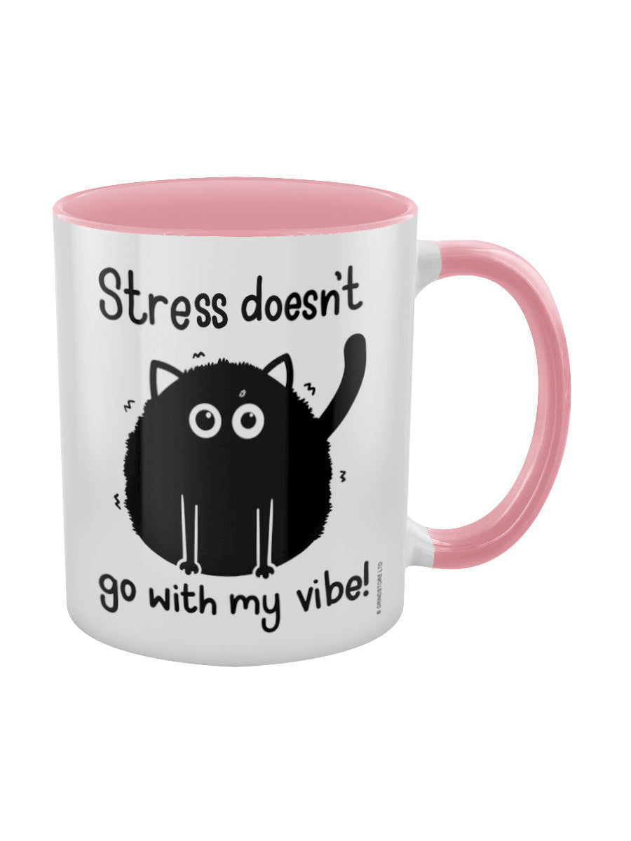 Stress Doesn't Go With My Vibe Pink Inner 2-Tone Mug
