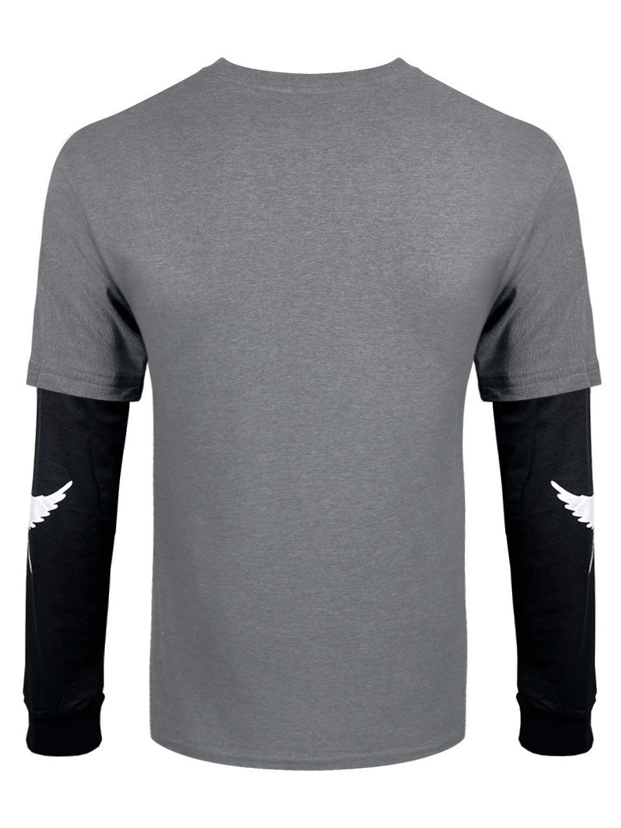 Nirvana In Utero Mono Men's Grey & Black Layered Long Sleeve T-Shirt