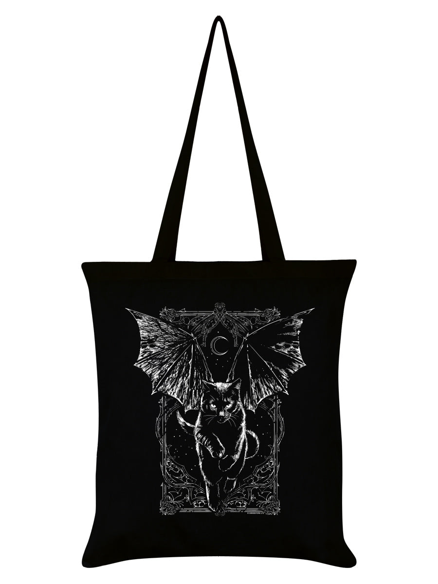 Tressym The Winged Cat Black Tote Bag