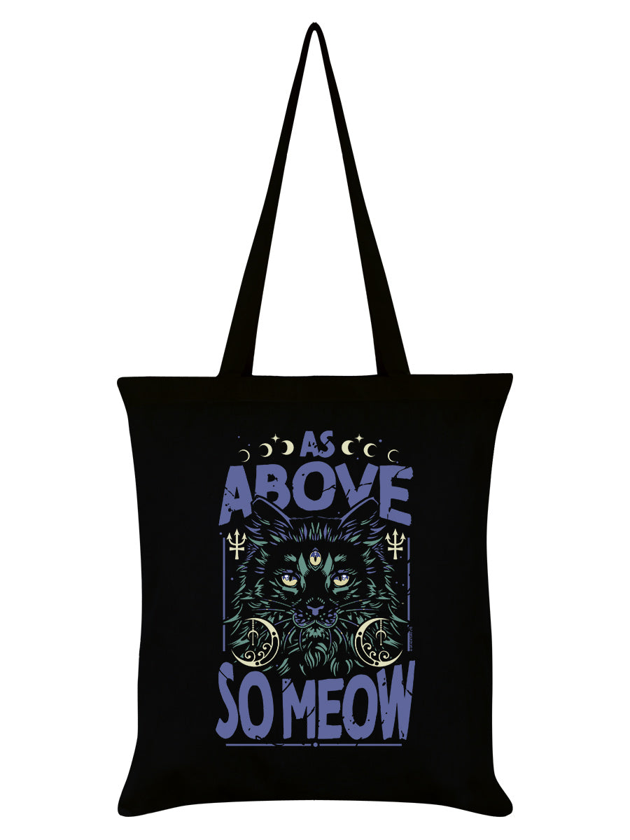 As Above So Meow Black Tote Bag