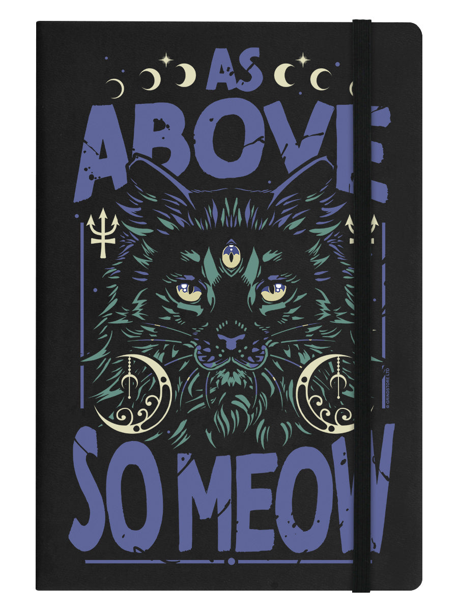 As Above So Meow Black A5 Hard Cover Notebook