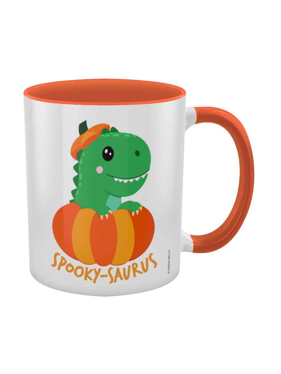 Spooky-Saurus Halloween Dinosaur Orange Inner 2-Tone Mug