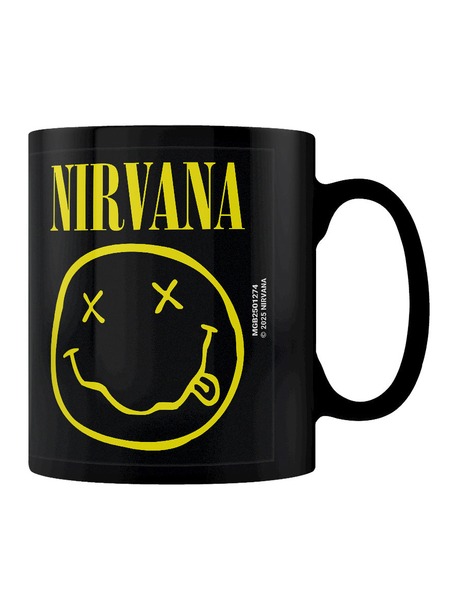 Nirvana (Happy Face) Black Mug