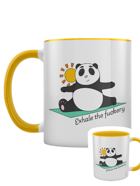 Yoga Panda Exhale The Fuckery Yellow Inner 2-Tone Mug