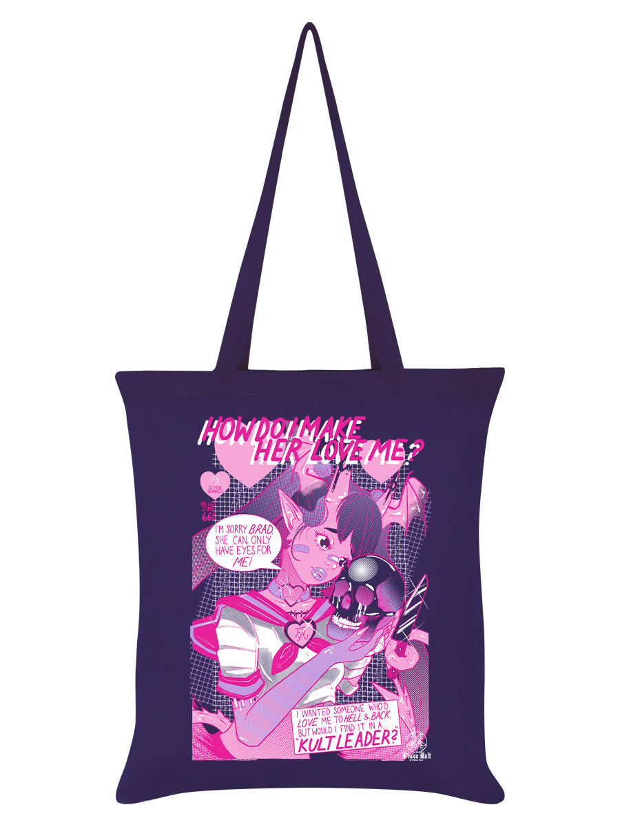Pinku Kult Heartbreaker Purple Tote Bag