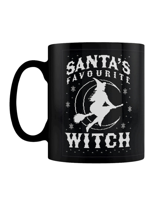 Santa's Favourite Witch Black Mug