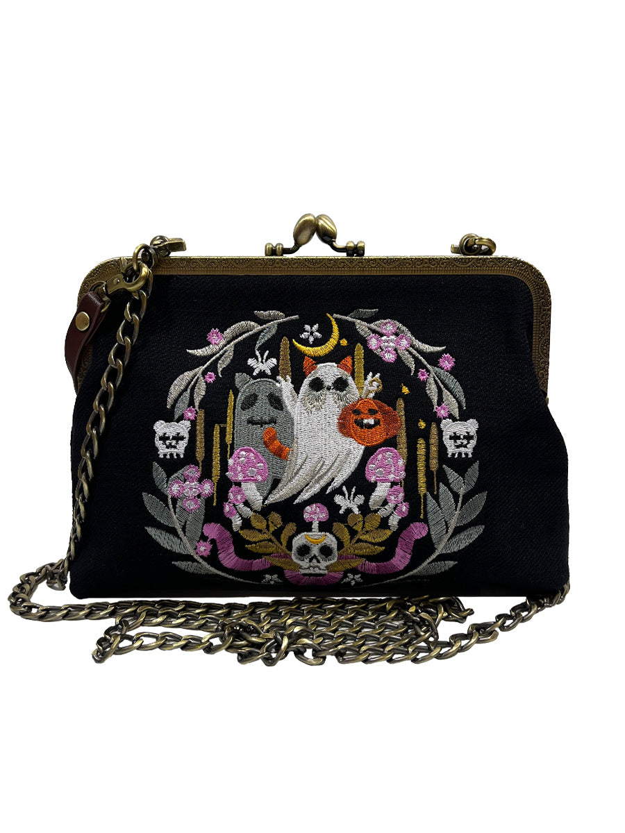 Ghosts Wreath Kisslock Bag