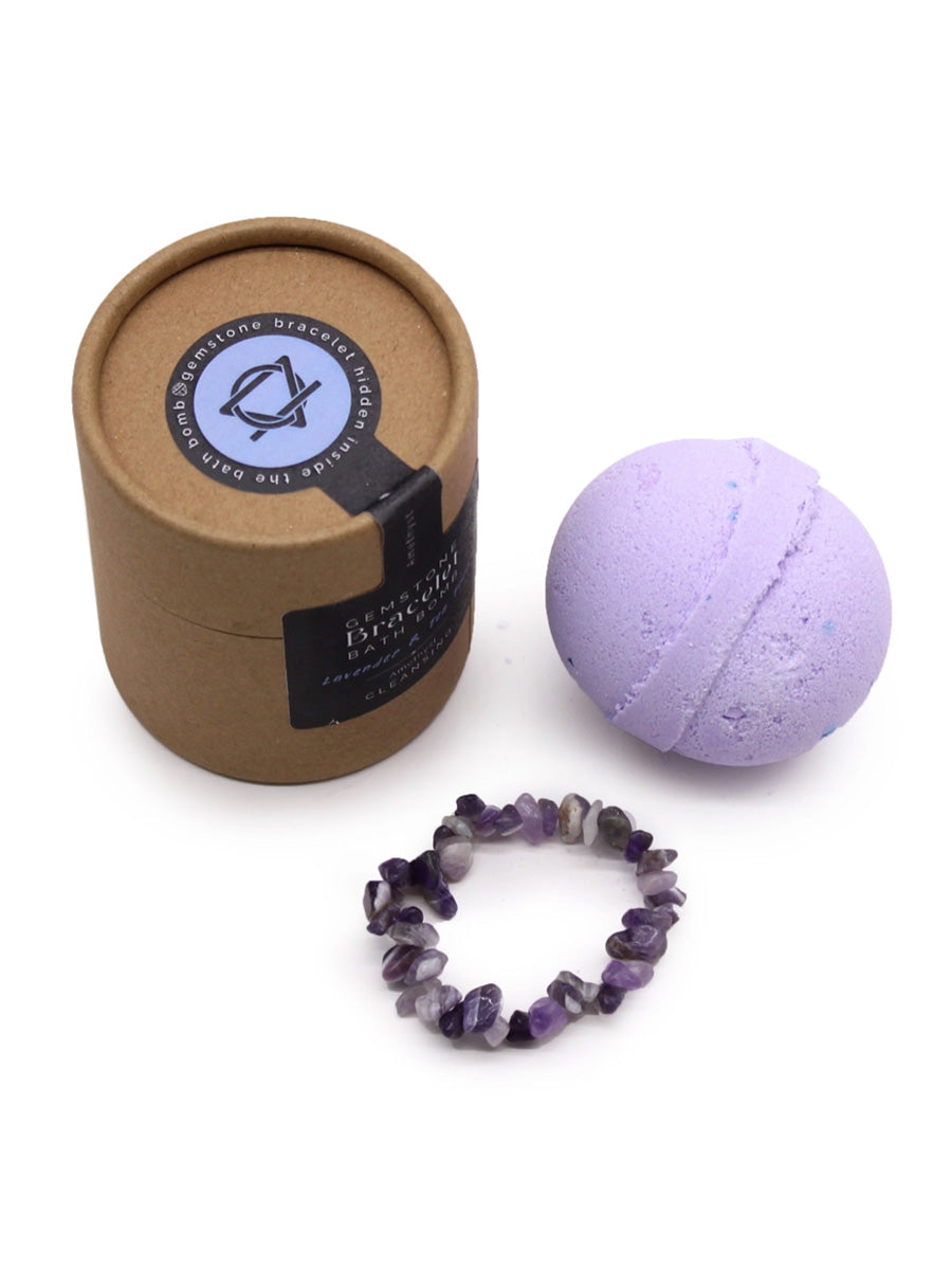 Amethyst Gemstone Bracelet Bath Bomb (Lavender & Tea Tree)