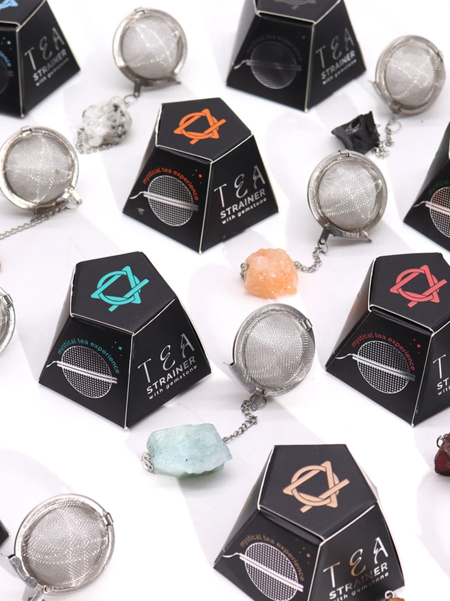 Black Obsidian Crystal Gemstone Tea Strainer