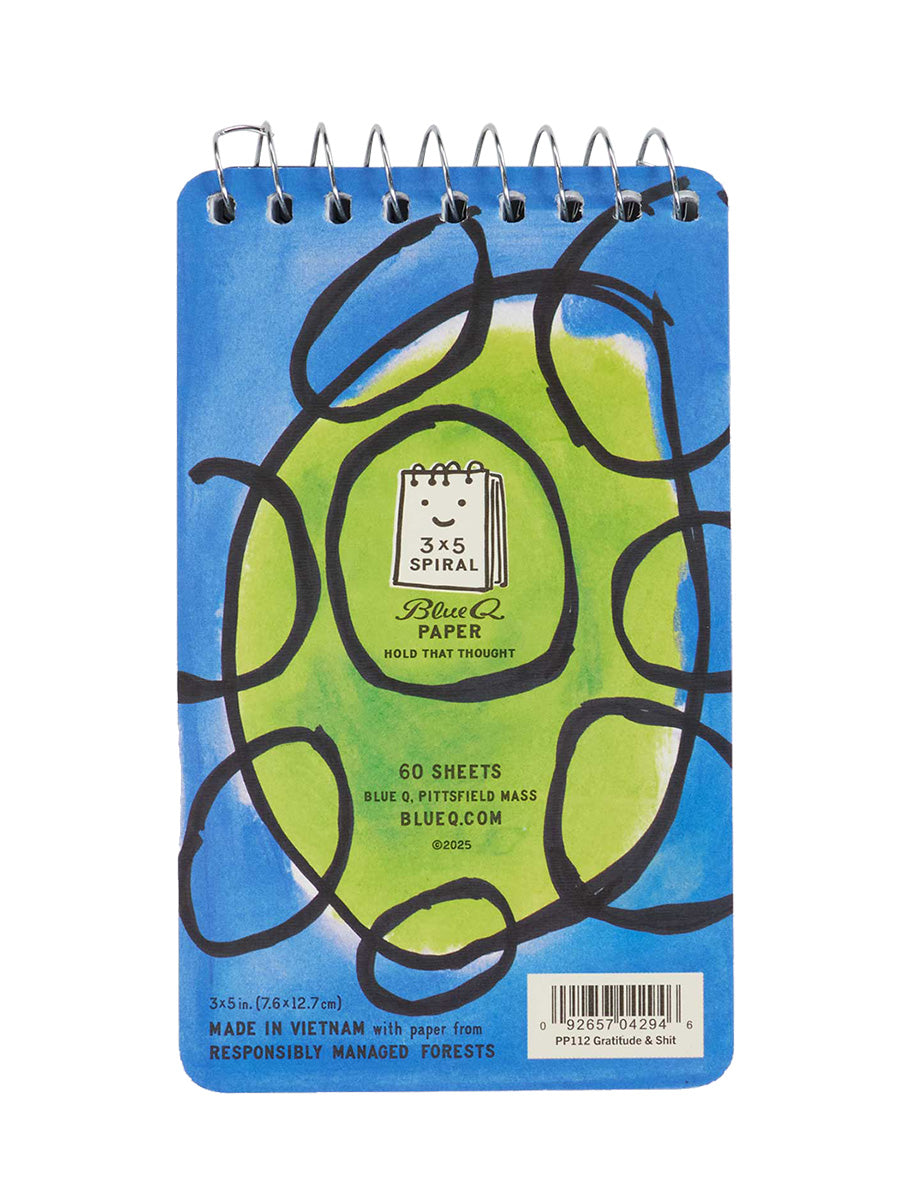 Gratitude & Shit Spiral Notebook