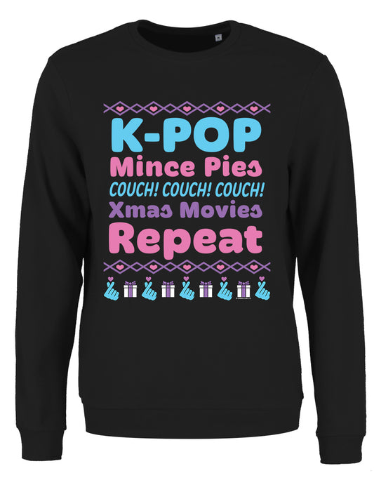 K-Pop Repeat Ladies Black Christmas Jumper